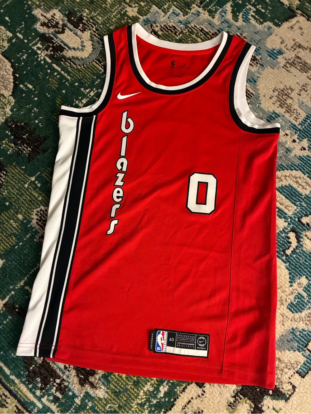 Nike Damian Lillard Trail Blazers Classic Red Retro Jersey